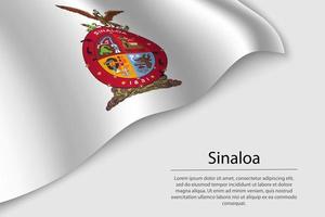 Wave flag of Sinaloa is a region of Mexico vector