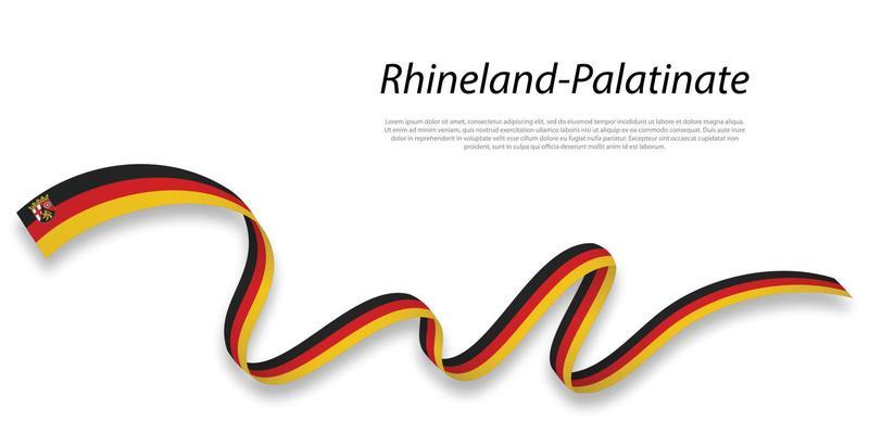 Waving ribbon or stripe with flag of Rhineland-Palatinate
