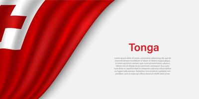 Wave flag of Tonga on white background. vector