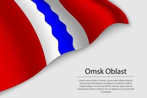 Wave flag of Omsk Oblast is a region of Russia vector