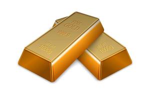 3d realistic gold bar on a white background. vector