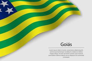 Wave flag of Goias is a state of Brazi vector