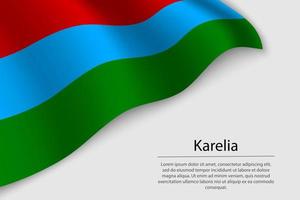 ola bandera de Carelia es un región de Rusia vector
