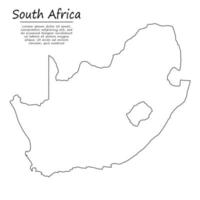 Simple outline map of South Africa, in sketch line style vector