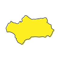 Simple outline map of Andalusia is a region of Spain vector