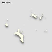 3d isométrica mapa de seychelles aislado con sombra vector