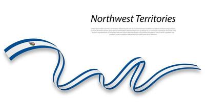 Waving ribbon or stripe with flag of Northwest Territories vector