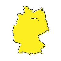 Simple outline map of Germany with capital location vector