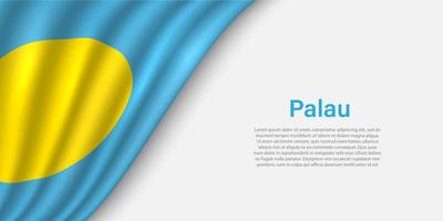 Wave flag of Palau on white background. vector