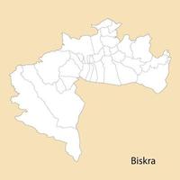 alto calidad mapa de biskra es un provincia de Argelia vector