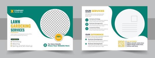 agro firm postcard template design vector