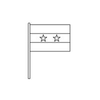 Black outline flag on of Syria. Thin line icon vector