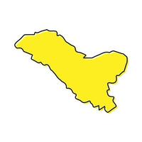 Simple outline map of Ladakh is a state of India. vector