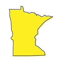 Simple outline map of Minnesota is a state of United States. Sty vector