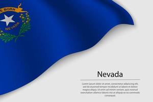 Wave flag of Nevada is a state of United States. vector