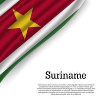 ondeando la bandera de surinam vector