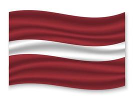 3D Waving Flag  . Vector illustration