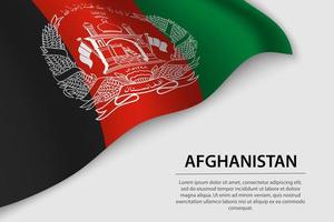 Wave flag of Afghanistan on white background. Banner or ribbon v vector