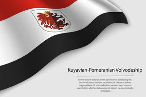 Wave flag of Kuyavian-Pomeranian Voivodeship is a region of Pola vector