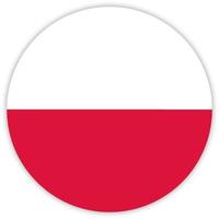 poland Simple round flag . Vector illustration