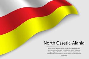 Wave flag of North Ossetia-Alania is a region of Russia vector