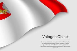 Wave flag of Vologda Oblast is a region of Russia vector