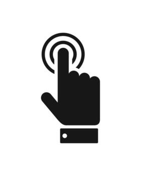 Touch screen, click, cursor icon isolated on white background vector