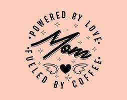 Mom T-Shirt and Apparel Design. Mom SVG Cut File, Mother's Day Hand-Drawn Lettering Phrase, Isolated Typography, Trendy Illustration for Prints on Posters and Cards. vector