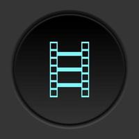 Dark button icon movie script. Button banner round badge interface for application illustration on darken background vector