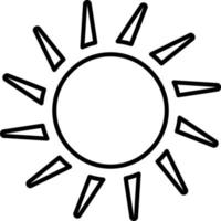 Sun, summer outline vector icon. Line summer and sun vector icon