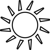 sol, verano contorno vector icono. línea verano y Dom vector icono