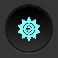 Dark button icon business commerce. Button banner round badge interface for application illustration on darken background vector