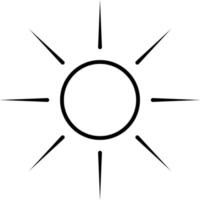 Sun, summer outline vector icon. Line summer and sun vector icon