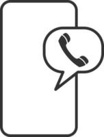 Call, mobile line icon. Simple, modern flat vector illustration for mobile app, website or desktop app on gray background