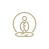 Meditation Line Art Logo Design vector