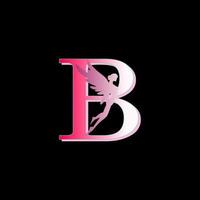 letter B logo design with fairy image as decoration vector