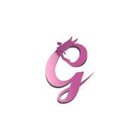 letter G logo design with a picture of a fairy as decoration vector