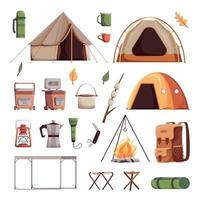 conjunto de iconos de camping vector