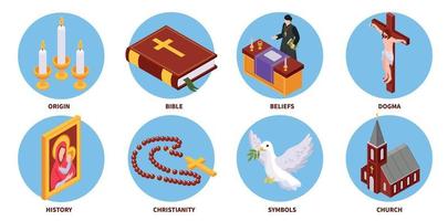 Christianity Isometric Round Compositions vector