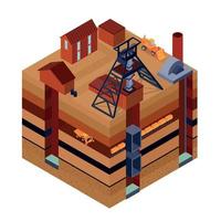 Isometric Mining Layers Composition vector