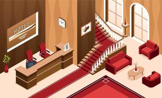 Luxury Hotel Lobby Composition vector