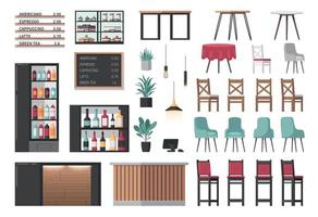 Restaurant Interior Constructor Set vector