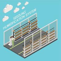 plántulas humidificación sistema vector