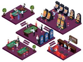 Casino Platforms Isometric Set vector