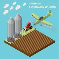 Chemical Fertilizers Spraying vector