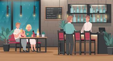 Restaurant Interior Cartoon vector
