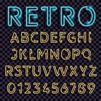 Retro Light Latin Alphabet vector