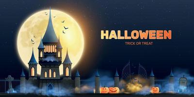 Halloween Trick Or Treat Horizontal Illustration vector