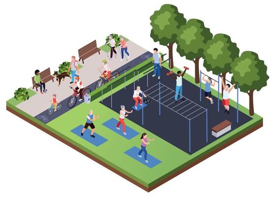 Regular Sport Playground Composition