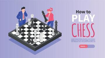 Isometric Chess Banner vector